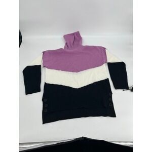 KARL LAGERFELD PURPLE COLORBLOCK SWEATER Style # L1JSS725 Women's M NWT